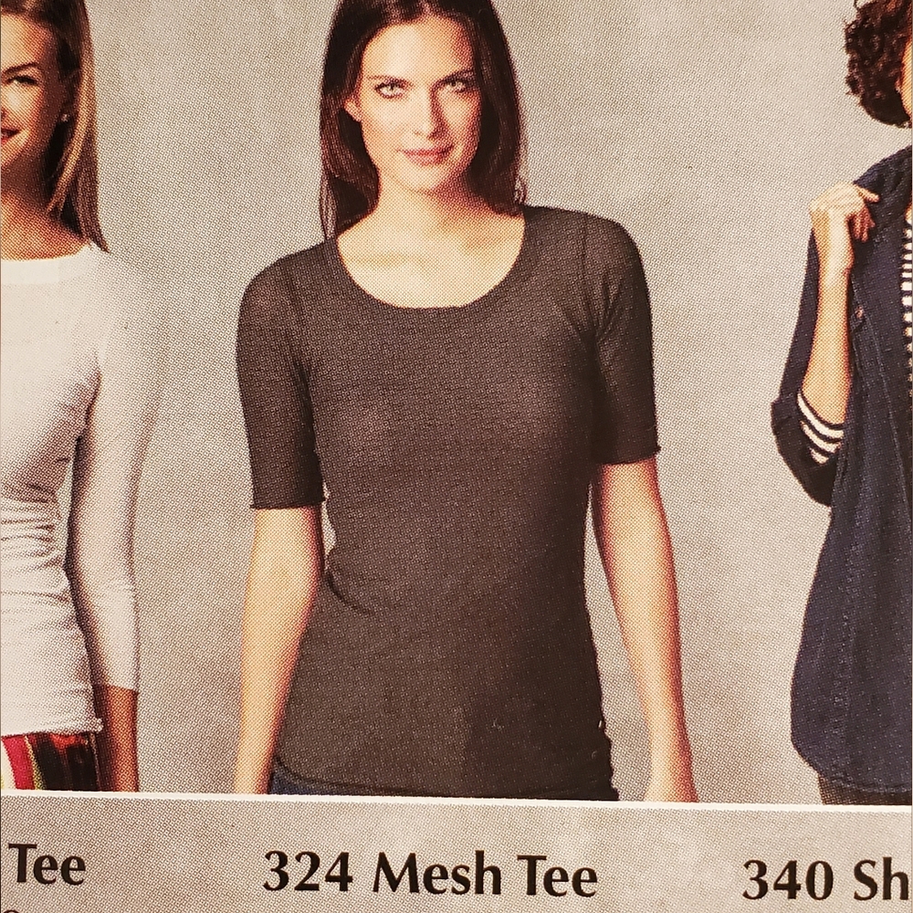 CAbi # 324 Mesh Tee size Large olive green